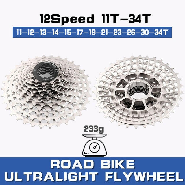 SUNSHINE Road Bike Cassette Ultralight Freewheel 11/12 Speed 11-28T 32T 34T 36T Bicycle Flywheel MTB Sprocket for SHIMANO HG-WAYBIKER