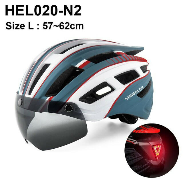 NEWBOLER Cycling Helmet Man Women LED Light Helmet Road Mountain Bike Helmet Lens For Riding Bicycle Sports Skateboard Scooter-WAYBIKER