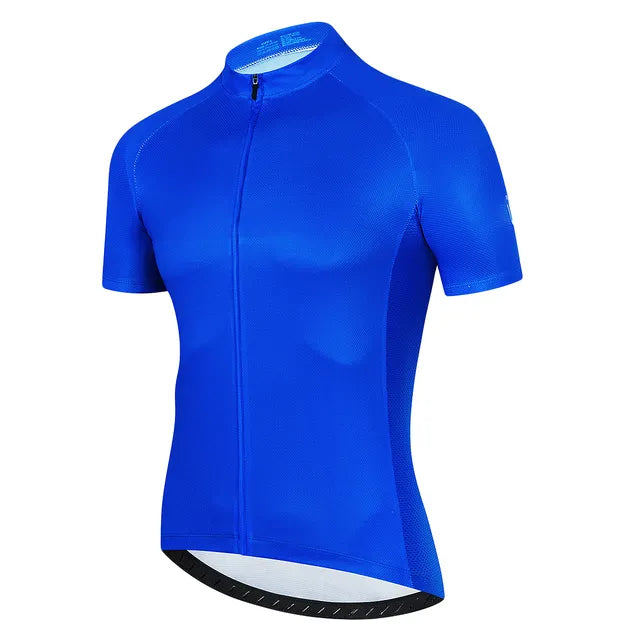 Solid Color Summer Men Short Sleeves Cycling Jersey Polyeste Clothing Quick Dry MTB Bicycle Mallot Ciclismo Shirts Bike Clothes-WAYBIKER