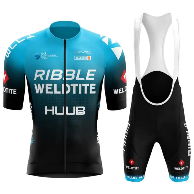 Huub Cycling Jersey Suit Men's Bicycle Short Sleeve Shorts Set Cycling Clothing Mountain Bike Bib Shorts Cycling Jersey Set 2023-WAYBIKER