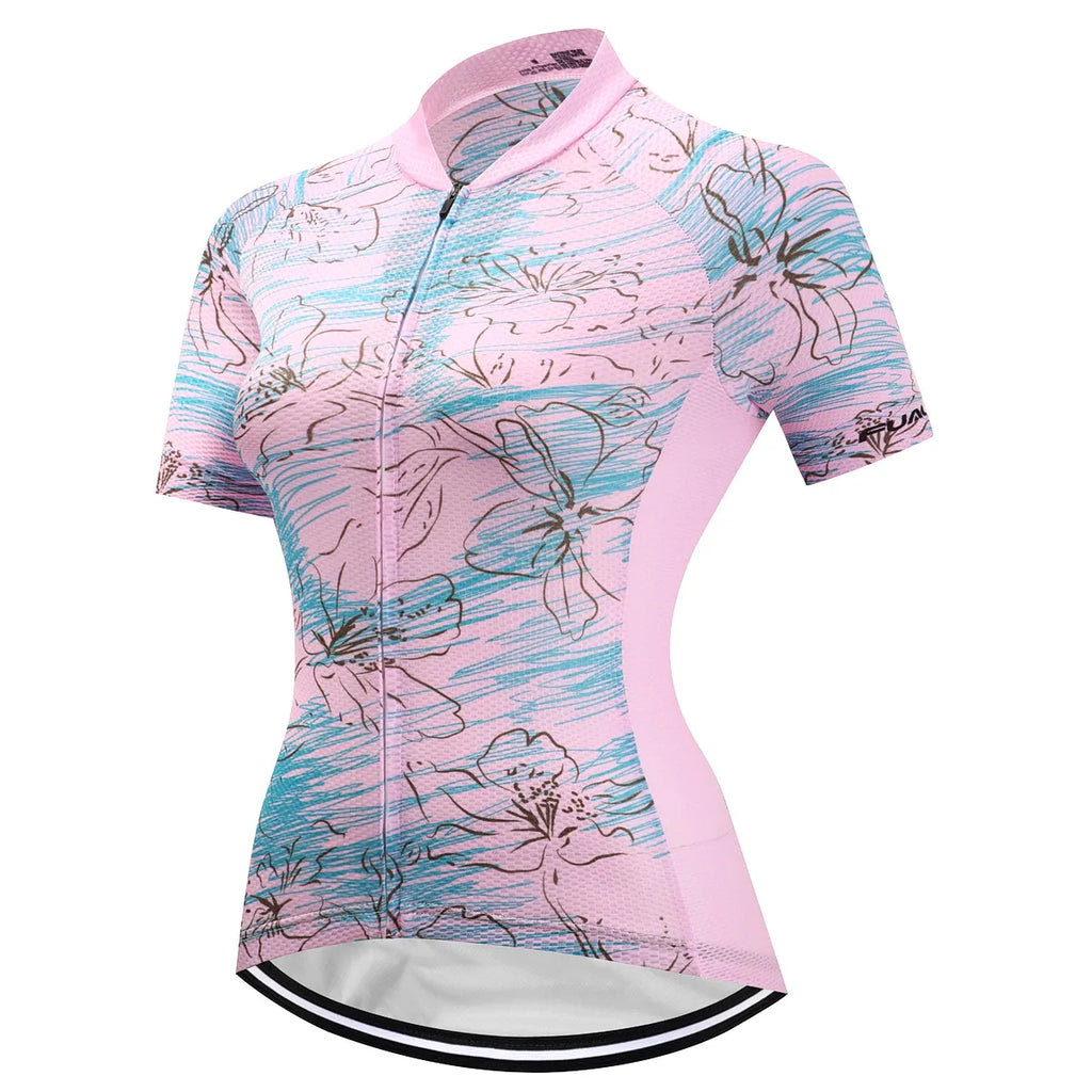 Women's Short Sleeve Cycling Jersey Summer Mountain Bike Outdoor Cycling Clothing Bicycle Clothing Quick-Dry Breathable Clothes-WAYBIKER