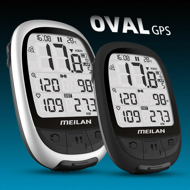 MEILAN Oval M2 Bike GPS Computer Odometer Navigation ANT+ Cycling Support Connect With Cadence Heart Rate Round Shape Meter-WAYBIKER