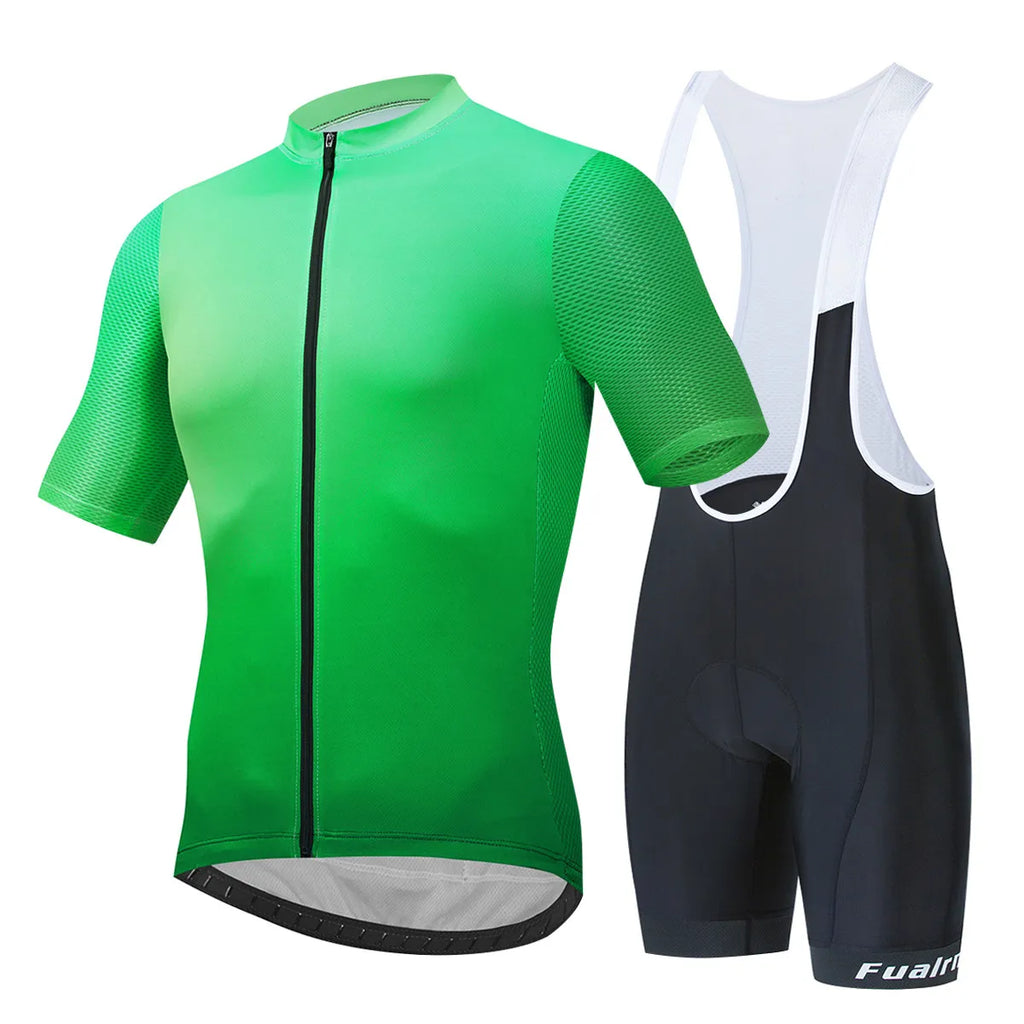 New Bicycle Sets Cycling Breathable Team Jersey Bib Shorts Suits Mens Outdoor Riding 4D Gel Pad Reflective Bike Clothing Shorts-WAYBIKER