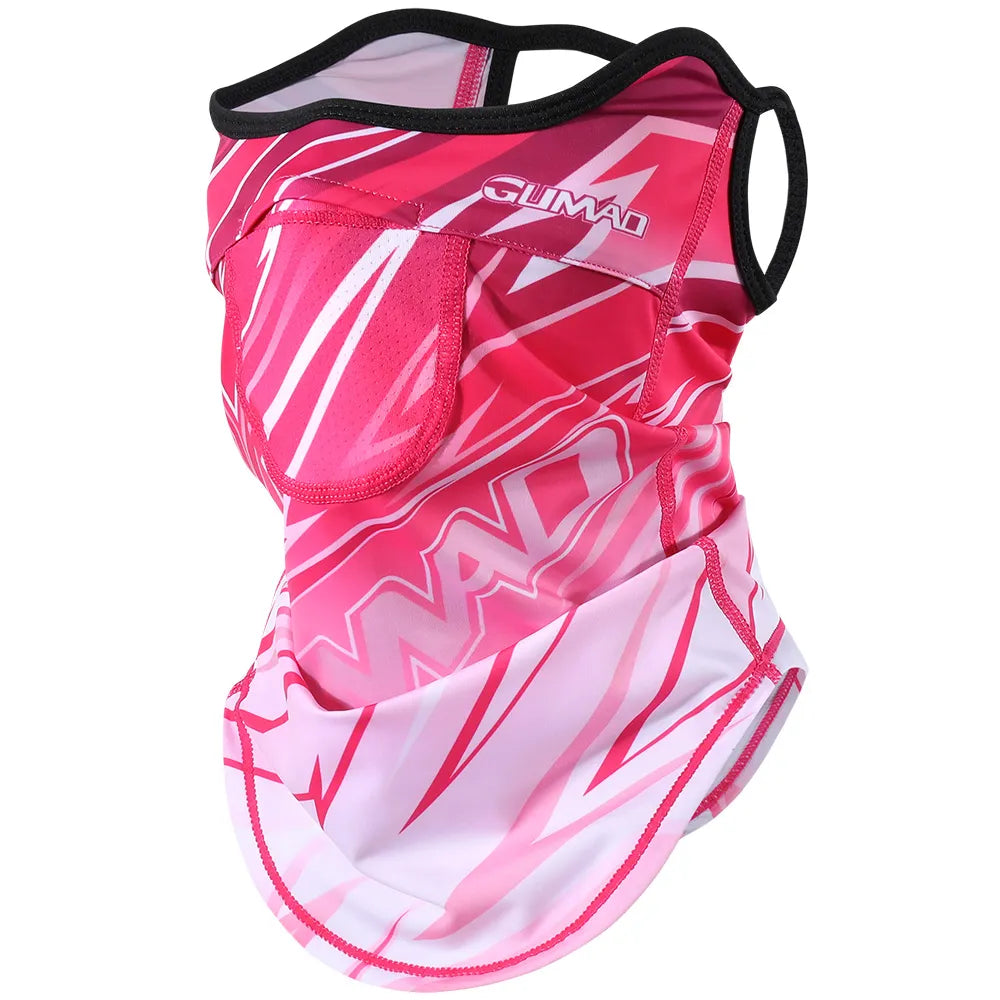 Summer Cycling Face Cover Traingle Mask Bandana Hanging Ear Windproof Sports Hiking Running Bicycle Neck Gaiter Scarf Men Women-WAYBIKER