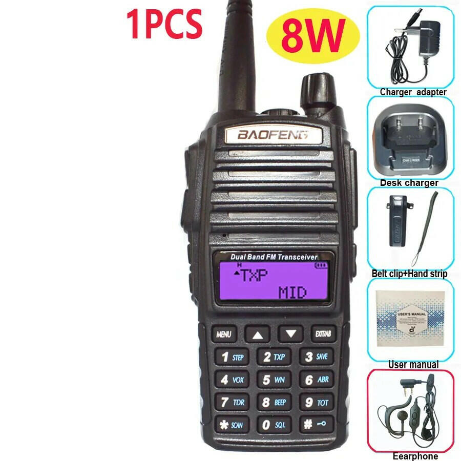 Professional Walkie Talkie UV82 FM Baofeng UV 82 8W Ham Radio Station VHF UHF Transceiver Hunting Radios Amateur Comunicador-WAYBIKER