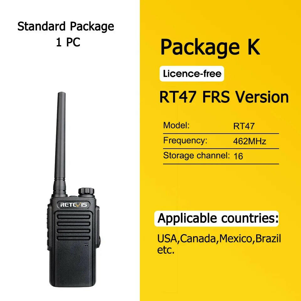 Walkie Talkie Waterproof RETEVIS RT647 IP67 Waterproof Walkie-Talkies 1pc PMR446 PTT FRS Portable Radio for Hunting Hotel-WAYBIKER