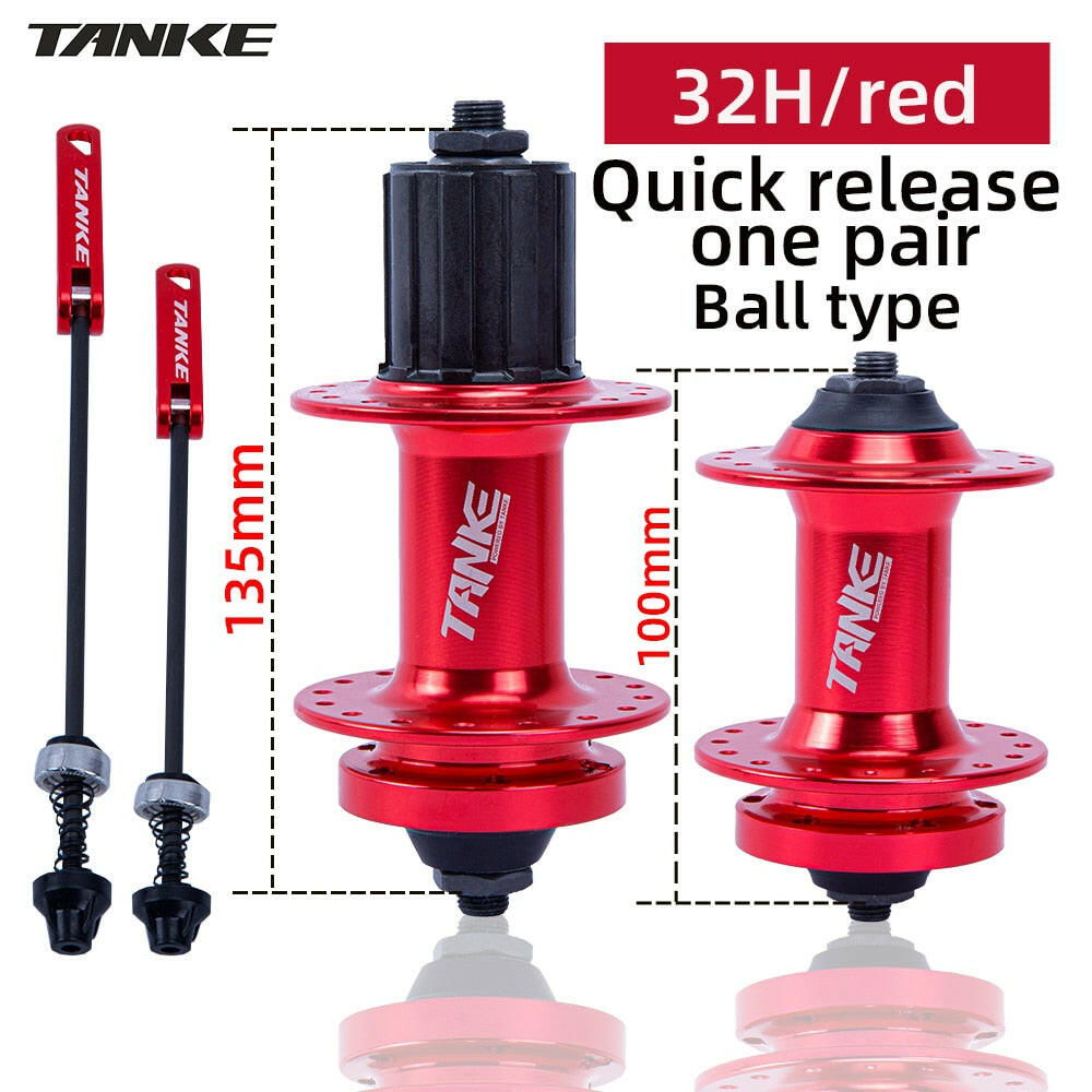 TANKE 32 Holes MTB Bike Hub 5 Colors Steel Beads Ball Quick Release 135mm Disc Brake Bicycle Hub Cube For HG 8 9 10 11 12 Speed-WAYBIKER