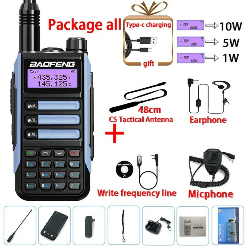 2023 Baofeng UV-16 PRO V2 Professional 10W Upgraded Of UV-5R UV-10R Walkie Talkie IP68 Waterproof Long Range Dual Band Ham Radio-WAYBIKER