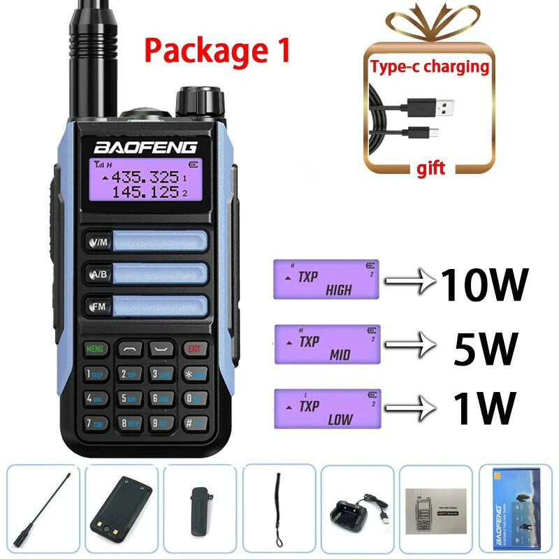 2023 Baofeng UV-16 PRO V2 Professional 10W Upgraded Of UV-5R UV-10R Walkie Talkie IP68 Waterproof Long Range Dual Band Ham Radio-WAYBIKER