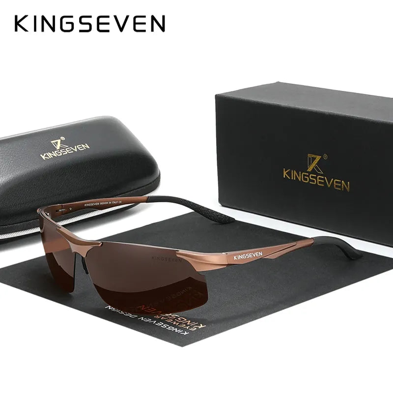 KINGSEVEN Cycling Polarized Men Aluminum Sunglasses Driving Mirror Lens Male Sun Glasses Aviation Women For Men Eyewear-WAYBIKER