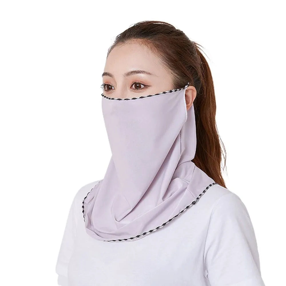 Summer Sunscreen Cycling Mask Breathable Ice Silk UV Protection Face Cover Sunscreen Veil Face Scarves With Neck Flap Outdoor Ri-WAYBIKER