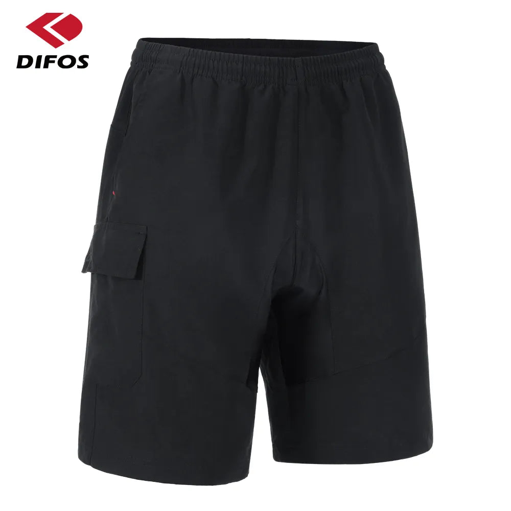 DIFOS Men's Cycling Shorts with 3D Padded Underwear Summer Shockproof MTB Bicycle Downhill Shorts Leisure Loose Fit Road Pants-WAYBIKER