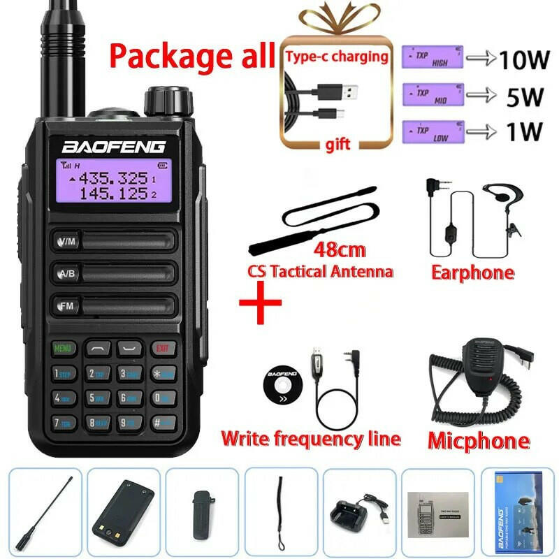 2023 Baofeng UV-16 PRO V2 Professional 10W Upgraded Of UV-5R UV-10R Walkie Talkie IP68 Waterproof Long Range Dual Band Ham Radio-WAYBIKER