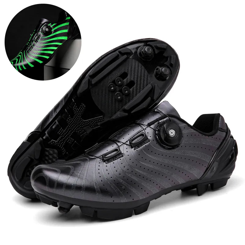 Men Women Cycling Sneakers Luminous MTB Shoes Mountain SPD Bike Sneakers City Road Racing Shoes Flat Non-Locking Bicycle Shoes-WAYBIKER