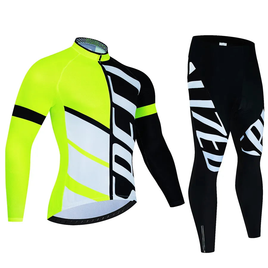 Team Thin Long Sleeve Cycling Jersey Set Ropa Ciclismo Men Bicycle Clothing Suit Jerseys Road Bike Uniform-WAYBIKER