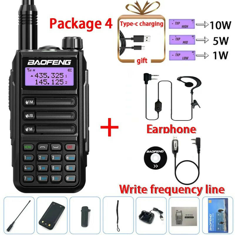 2023 Baofeng UV-16 PRO V2 Professional 10W Upgraded Of UV-5R UV-10R Walkie Talkie IP68 Waterproof Long Range Dual Band Ham Radio-WAYBIKER