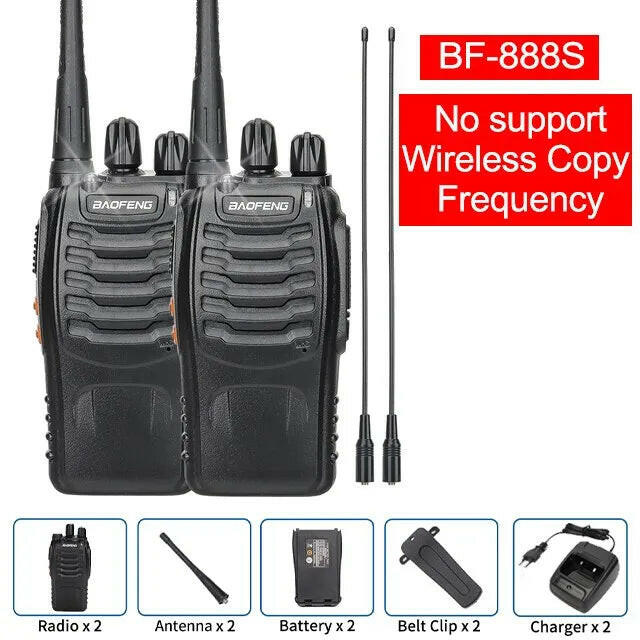 1/2 PCS Baofeng BF 888S Walkie Talkie UHF 400 470MHz 888s Long Range Two Way Ham Radios Transceiver for Hunting Hotel-WAYBIKER