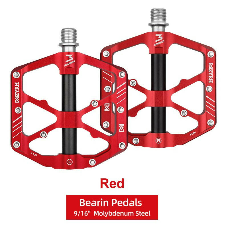 Reflective Bicycle Pedal 3 Bearings Non-Slip MTB Pedals Aluminum Alloy Flat Applicable Waterproof Bicycle parts-WAYBIKER