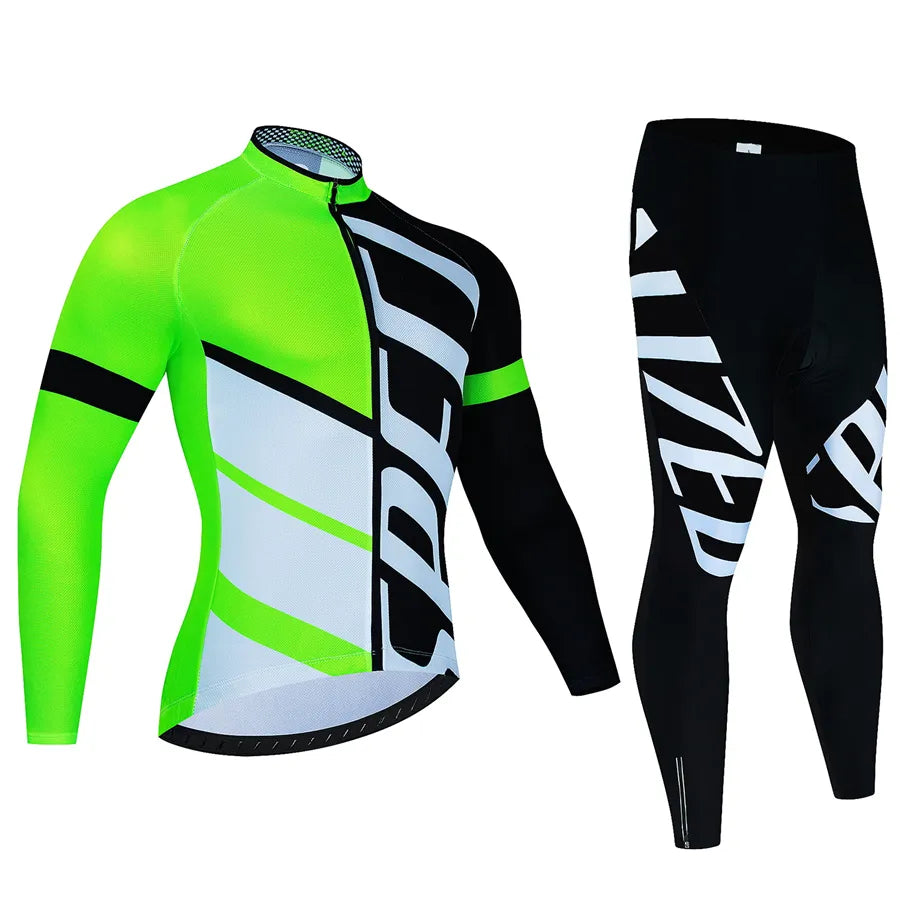 Team Thin Long Sleeve Cycling Jersey Set Ropa Ciclismo Men Bicycle Clothing Suit Jerseys Road Bike Uniform-WAYBIKER