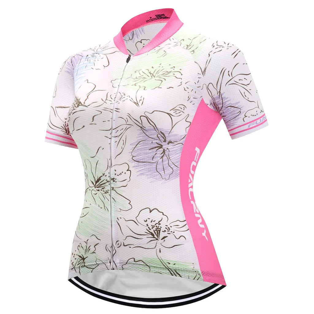 Women's Short Sleeve Cycling Jersey Summer Mountain Bike Outdoor Cycling Clothing Bicycle Clothing Quick-Dry Breathable Clothes-WAYBIKER