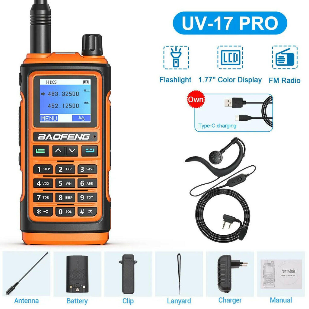 BaoFeng UV-17 Pro V2 Walkie Talkie Wireless Copy Frequency 16 KM Long Range Waterproof Poweful Two Way Radio UV-5R S22 Ham Radio-WAYBIKER