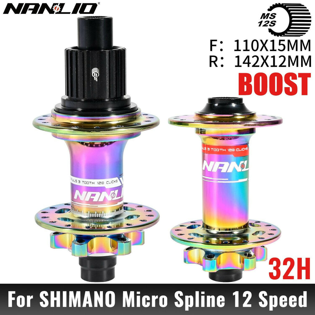 NanLio XM820 Boost Bicycle Hub Front 110x15MM Rear 12x148MM THRU TA 28H 32 Holes HG XD MS 8s 9s 10s 11s 12 Speed E-Bike Part-WAYBIKER