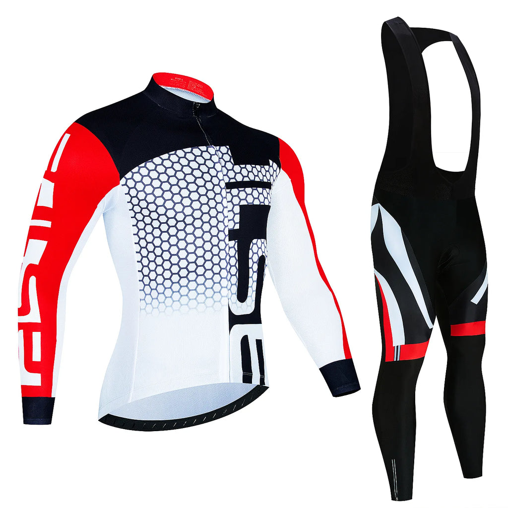 2024 Long Sleeve Cycling Jersey Set New Quick Step Mtb Bicycle Clothing Bicycle Maillot Ropa Ciclismo Mans Bike Clothes Cycling-WAYBIKER