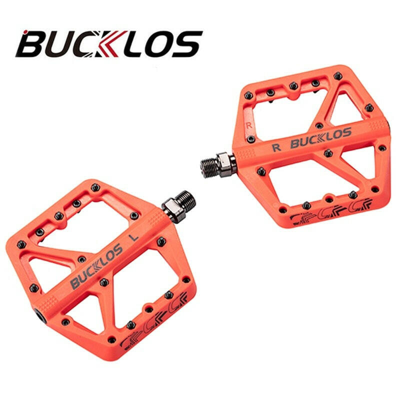 BUCKLOS Bike Pedals Ultralight Nylon Bicycle Pedals Double Bearing Mountain Bike Pedal Anti-slip MTB Pedal Bicycle Part-WAYBIKER