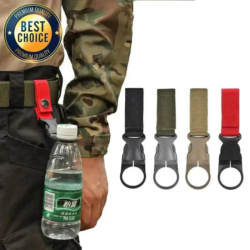 Webbing Buckle Hook Water Bottle Holder Clip Outdoor Military Nylon EDC Climb Carabiner Belt Backpack Hanger Camp-WAYBIKER