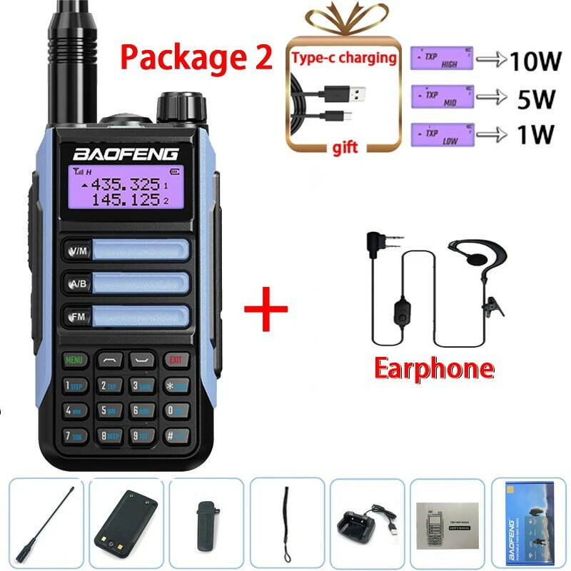 2023 Baofeng UV-16 PRO V2 Professional 10W Upgraded Of UV-5R UV-10R Walkie Talkie IP68 Waterproof Long Range Dual Band Ham Radio-WAYBIKER