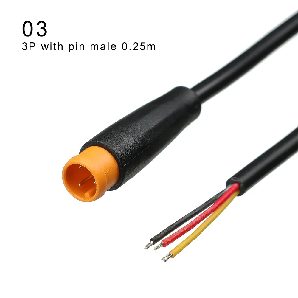 9mm Base Connector 2 3 4 5 6Pin Cable Waterproof Connector For Ebike Bafang Display Pin Optional Cable Ebike Accessories