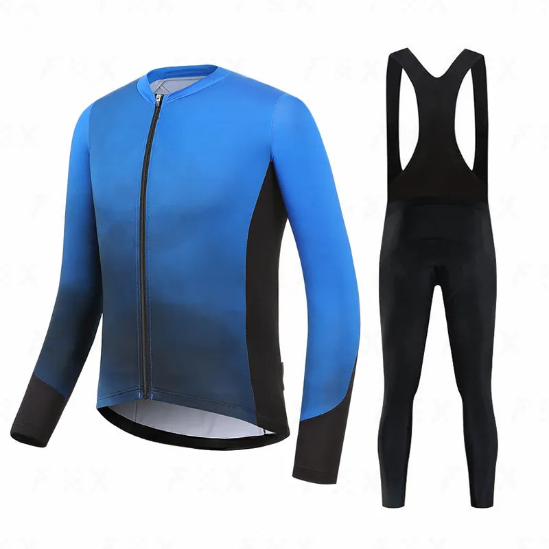 Autumn Cycling Set Men Long Sleeve Jersey Quick-Dry Clothing MTB Maillot Ropa Ciclismo Road Bike Sportswear-WAYBIKER