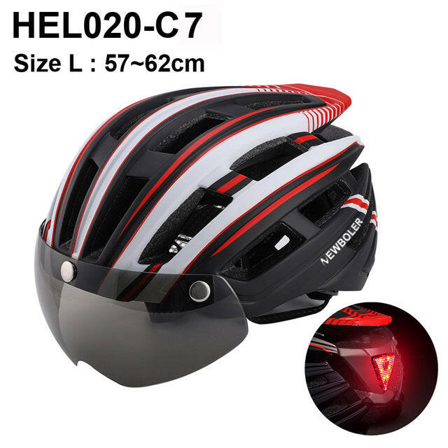 NEWBOLER Cycling Helmet Man Women LED Light Helmet Road Mountain Bike Helmet Lens For Riding Bicycle Sports Skateboard Scooter-WAYBIKER