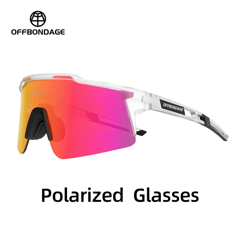 OFFBONDAGE Cycling Glasses Polarized Sunglasses Bicycle Goggles Sports With Myopia Frame UV Protection Cycling Eyewear Flexible