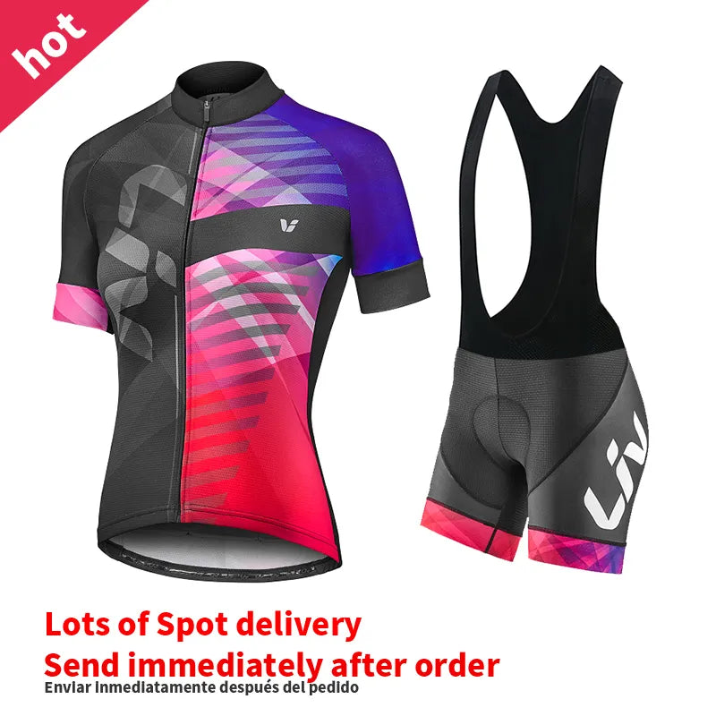 Liv Cycling Shorts Set 2023 New Women Cycling Jersey Bike Clothing Suit Liv Team Version Racing Suit Roupa Ciclismo Feminine-WAYBIKER