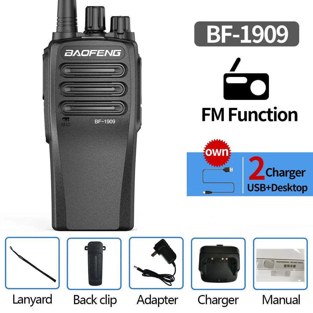 Baofeng BF-1909 Walkie Talkie Long Range Powerful UHF 400-470mhz CB Radio Two Way Radio hunting BF-888S BF-1904  Upgrade-WAYBIKER