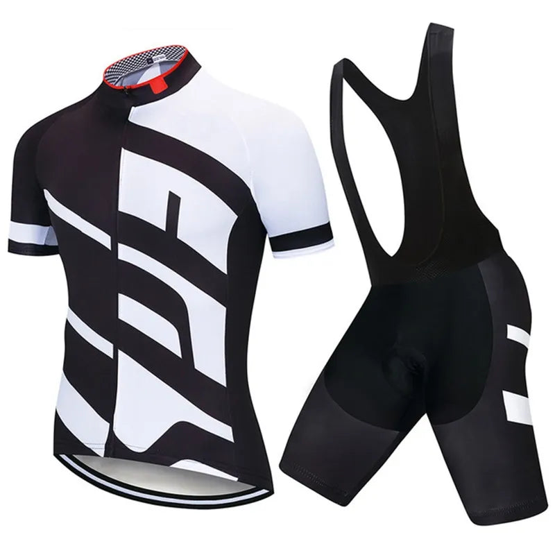 NEW Team 2024 Men Summer Short Sleeve Cycling Jersey Set MTB Maillot Ropa Ciclismo Bicycle Wear Breathable Cycling Clothing-WAYBIKER