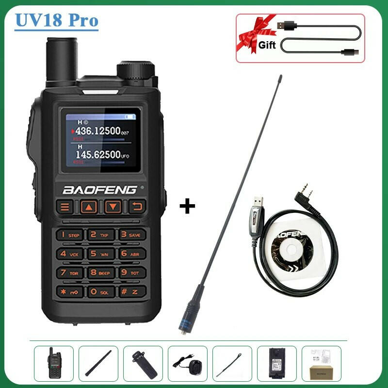 Baofeng UV18 Pro Orange Walkie Talkie 999 Channels 4 Bands UV18i UVi Two Way Radio UV18H L UV-G28 Handheld Transceiver Powerful-WAYBIKER