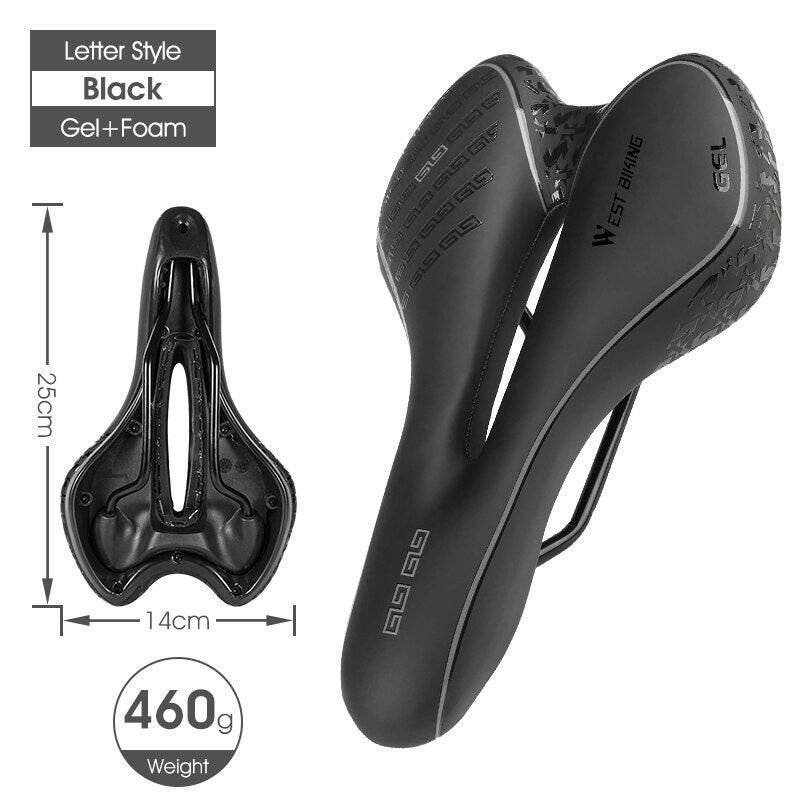 WEST BIKING Bike Saddle MTB Mountain Road Bicycle Seat PU Leather Gel Painless Cycling Cushion BMX Comfortable Shockproof Parts