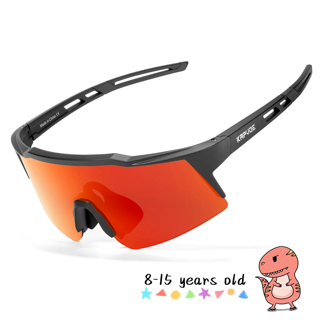 Kapvoe UV400 Kids Cycling Sunglasses Boys Girls Outdoor Bike Eyewear Child Camping Goggles  MTB Fishing Sport Bicycle Glasses-WAYBIKER