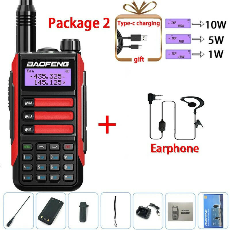 2023 Baofeng UV-16 PRO V2 Professional 10W Upgraded Of UV-5R UV-10R Walkie Talkie IP68 Waterproof Long Range Dual Band Ham Radio-WAYBIKER