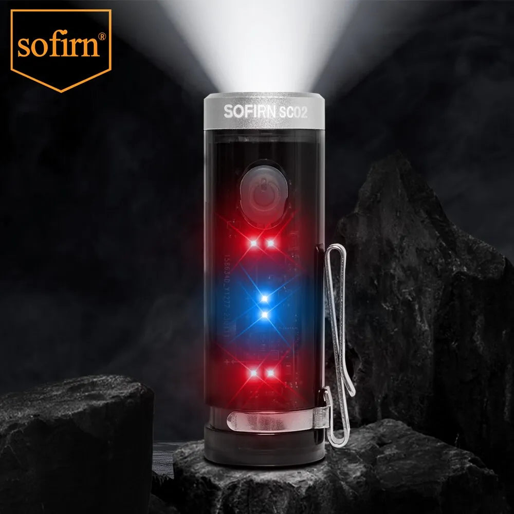 Sofirn SC02 Mini Flashlight 330lm 90 CRI LED Torch USB C Rechargeable Flashlight Keychain Lamp Sidelight with RGB Indicator EDC-WAYBIKER