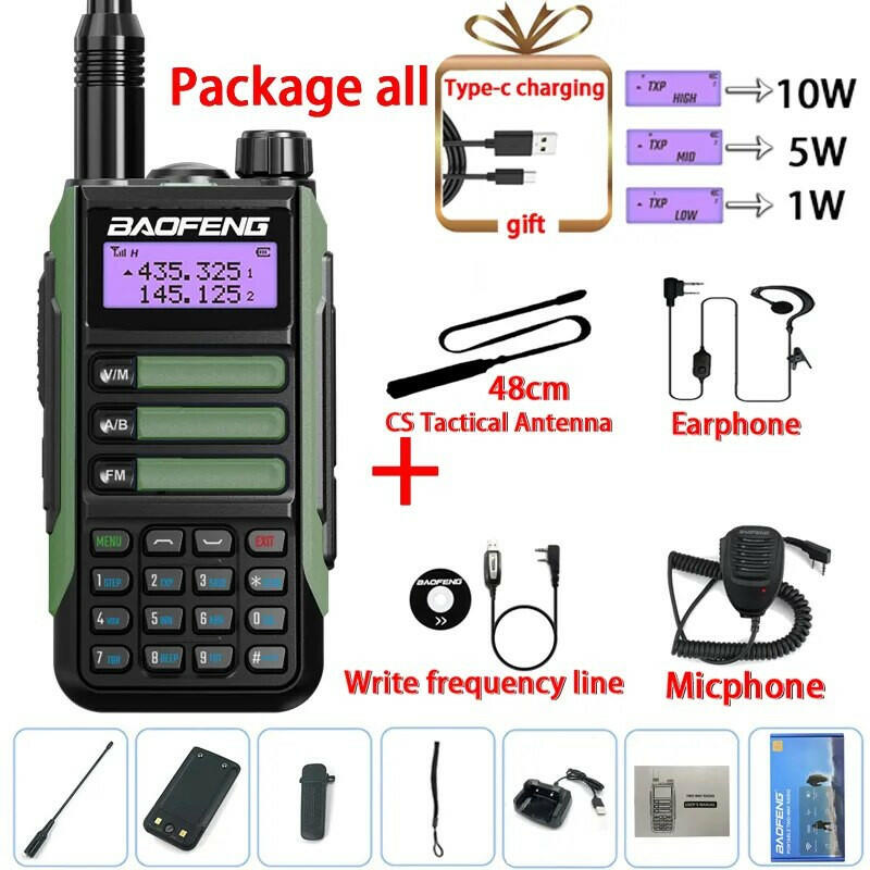 2023 Baofeng UV-16 PRO V2 Professional 10W Upgraded Of UV-5R UV-10R Walkie Talkie IP68 Waterproof Long Range Dual Band Ham Radio-WAYBIKER