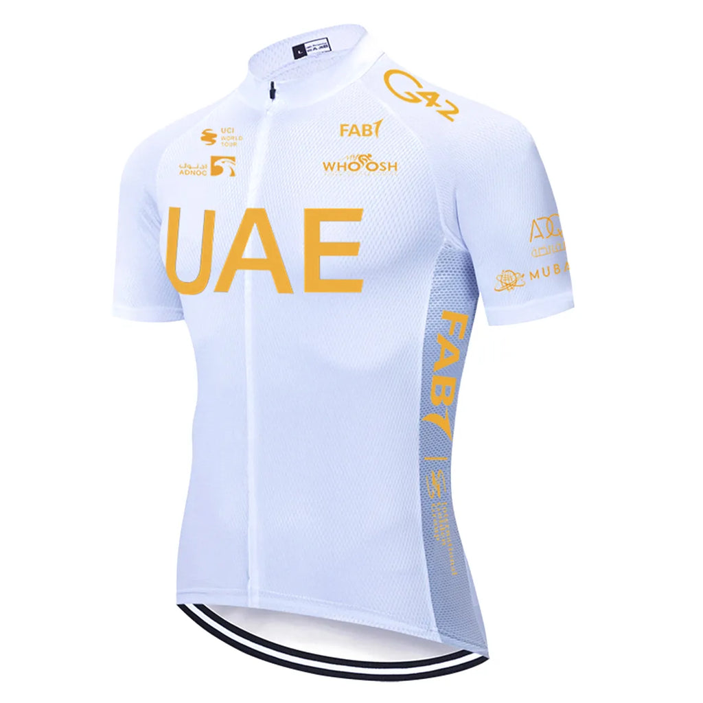 UAE Cycling Jersey Set 2023 Man's Team Short Sleeve Cycling Clothing MTB Bike Uniform Maillot Ropa Ciclismo Summer Bicycle Wear-WAYBIKER