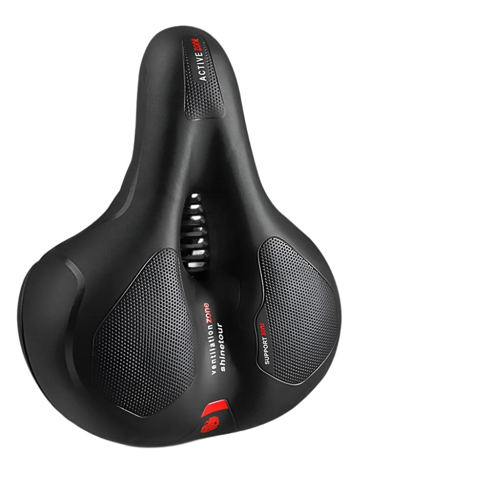 Hollow Breathable Bicycle Saddle Men Women MTB Road Bike Saddle Shock Absorbing Comfortable Big Butt Bike Seat Safety Warning-WAYBIKER