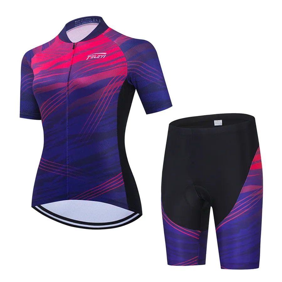 New Summer Women Jerseys Mountian Bike Clothing Racing Bicycle Ropa Ciclismo Girl Cycling Set-WAYBIKER