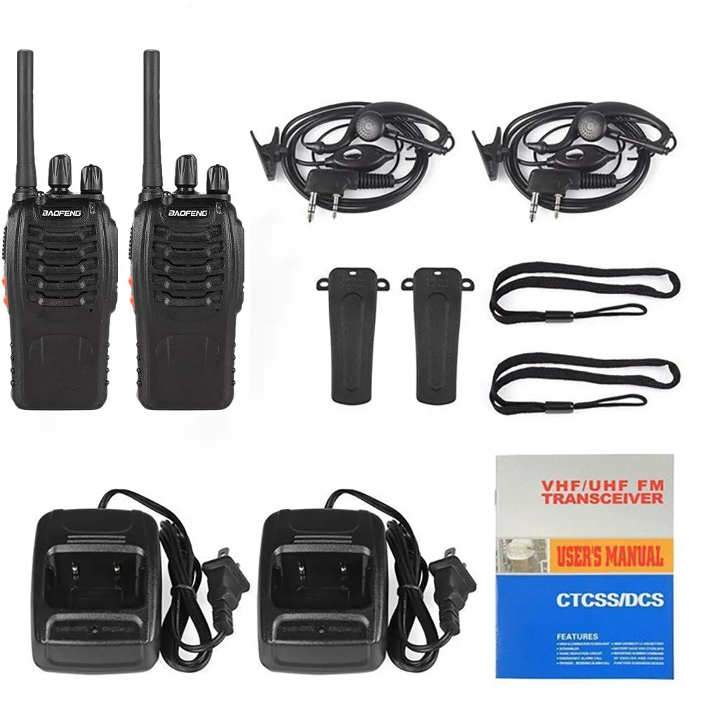 Baofeng BF-888S Handheld Intercom Communicator 2PCS Bidirectional 5W UHF Professional Radio 16 Channel Communication Channel-WAYBIKER