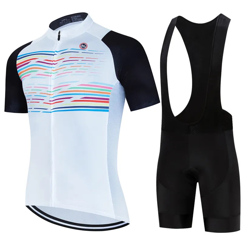 Men 2023 New Cycling Jersey Set Summer Short Sleeve Breathable MTB Bike Cycling Clothing Maillot Ropa Ciclismo Uniform Suit-WAYBIKER