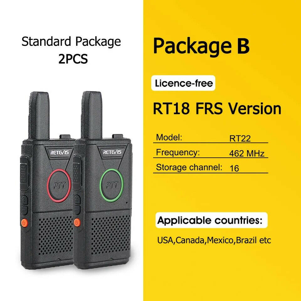 RETEVIS RT618 Mini Walkie Talkie Dual PTT Walkie-talkies 2 pcs PMR 446 Communication Equipment Portable Two-way Radio Cafe Hotel-WAYBIKER