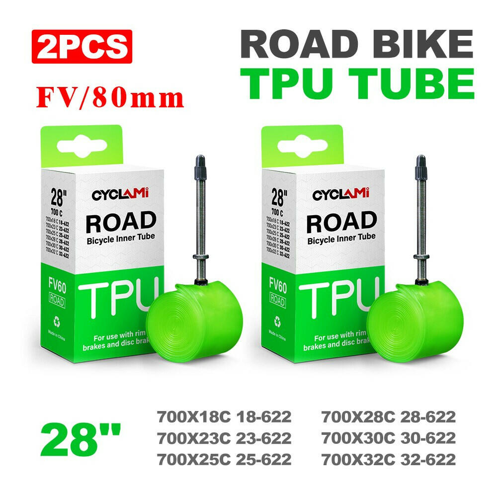 Ultralight Bike Inner Tube 700C 18 25 28 32 Road Bicycle TPU Material Tire 60mm 80mm Length French Valve Super Light CYCLami-WAYBIKER